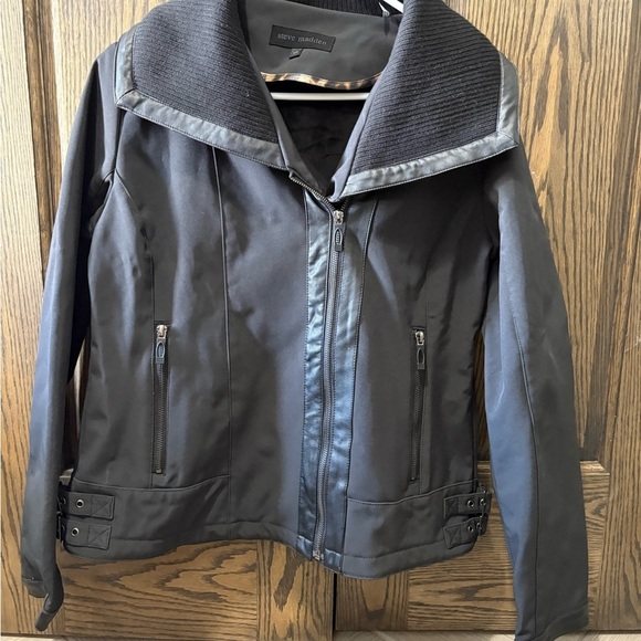 Steve Madden Jackets & Blazers - Steve Madden Black Jacket with leather trim